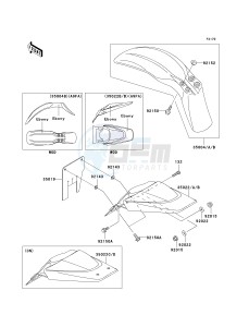 KLX 110 A (KLX110 MONSTER ENERGY) (A6F-A9FA) A8F drawing FENDERS