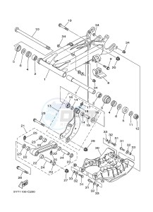 YFM350 YFM35RB RAPTOR 350 (1BS8 1BS7) drawing REAR ARM