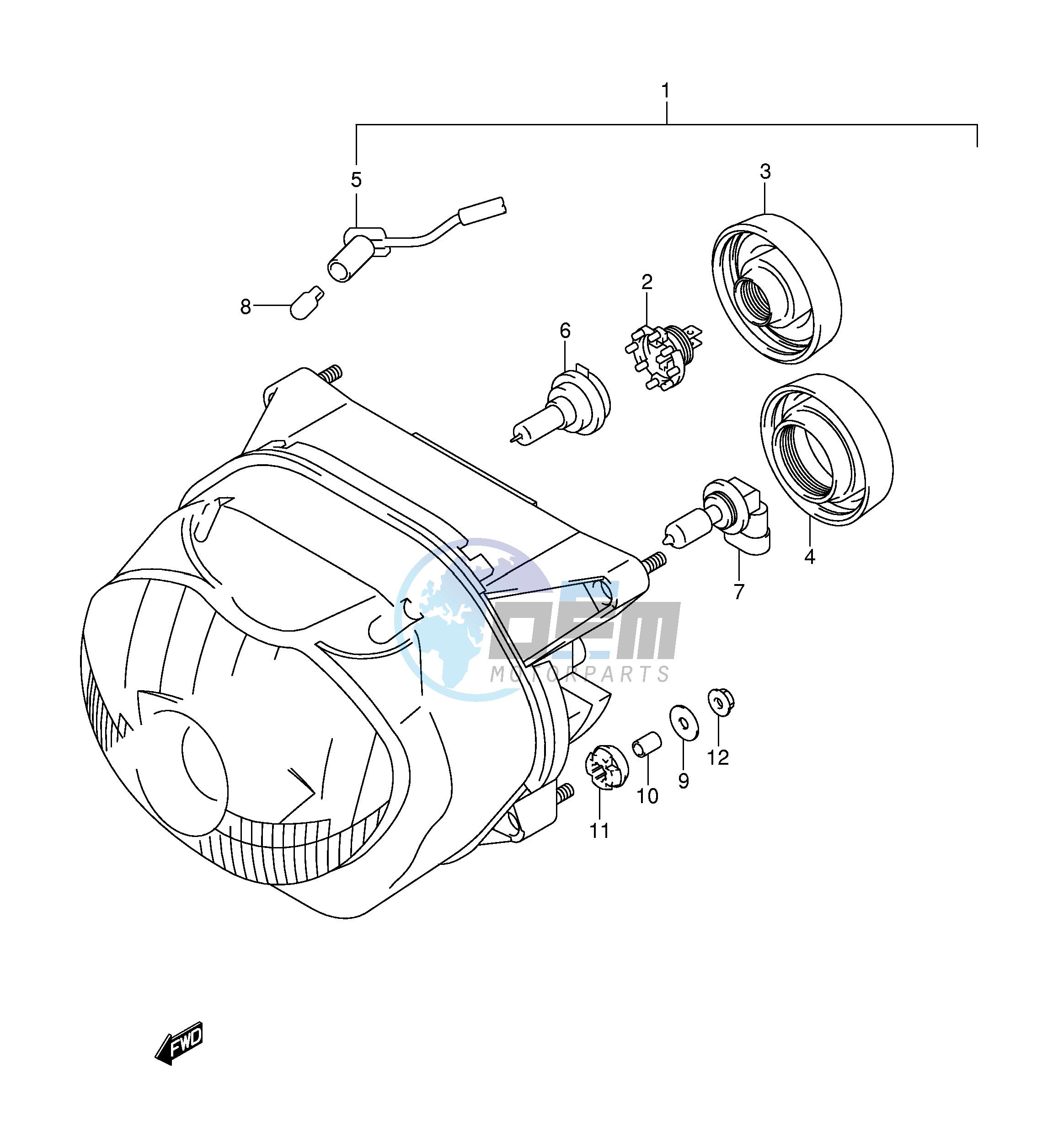 HEADLAMP (MODEL Y K1 E2,E24)