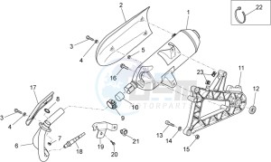 Scarabeo 125-200 ie Light drawing Exhaust unit