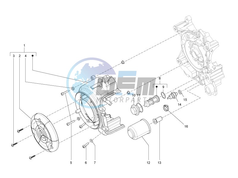 Flywheel magneto cover - Oil filter