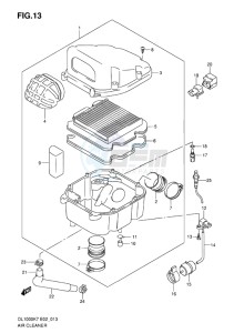 DL 1000 V-STROM EU-UK drawing AIR CLEANER