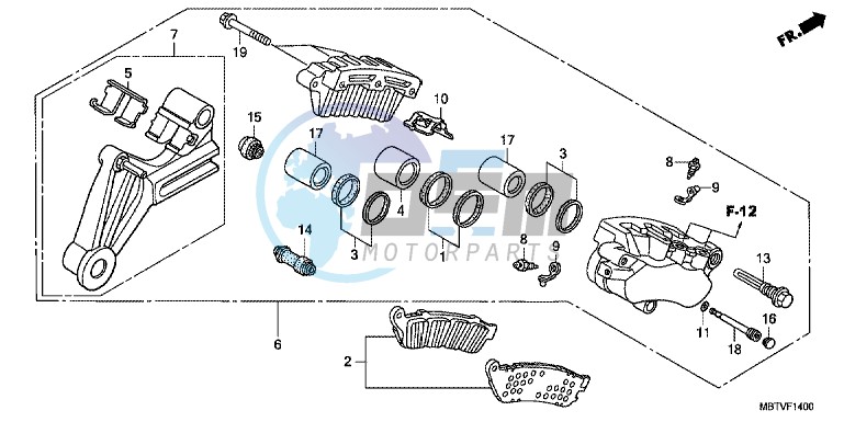 REAR BRAKE CALIPER (XL1000V)