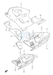 GSX-R600 (E2) drawing UNDER COWLING BODY (MODEL W)