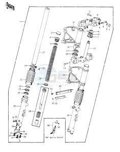 KZ 1000 C [POLICE 1000] (C1-C1A) [POLICE 1000] drawing FRONT FORK -- 78 C1_C1A- -