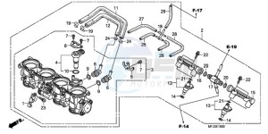 CBR600RA9 France - (F / ABS CMF) drawing THROTTLE BODY