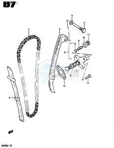 DR200 (G-H-J) drawing CAM CHAIN