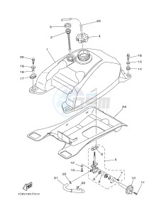 YFM450FWA YFM45FGB GRIZZLY 450 IRS AUSTRIA drawing FUEL TANK