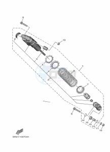 YZ65 (BR8A) drawing REAR ARM & SUSPENSION