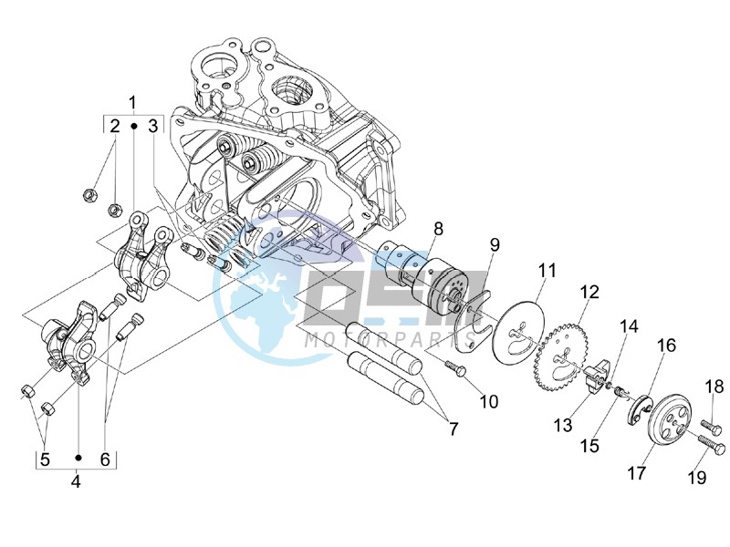 Camshaft - Rocking levers support unit