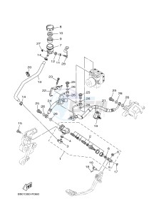 MTM850 MTM-850 XSR900 (B90W) drawing REAR MASTER CYLINDER