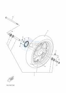 YP125RA XMAX 125 TECH MAX (BL26) drawing FRONT WHEEL