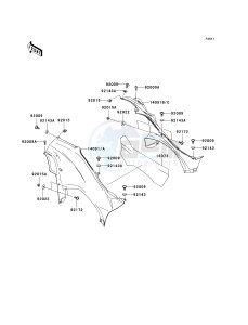 KVF 750 E [BRUTE FORCE 750 4X4I NRA OUTDOORS] (E8F-E9FA) E8FA drawing SIDE COVERS