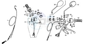 CRM50R drawing HANDLE LEVER/SWITCH/CABLE