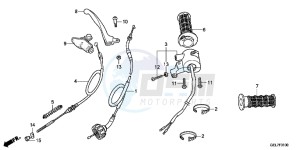 CRF50FD CRF50F Europe Direct - (ED) drawing HANDLE LEVER/SWITCH/CABLE