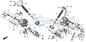 VT750C drawing CARBURETOR (COMPONENT PARTS)