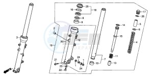 XL1000V drawing FRONT FORK (XL1000V)