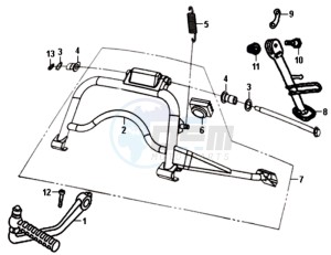 ALLO 50 45 KMH drawing CENTRAL STAND /SIDE STAND/ KICKSTARTER PEDAL