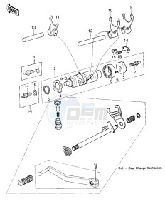 KL 250 A [KLR250] (A3-A4) [KLR250] drawing GEAR CHANGE DRUM_FORKS -- 80-81 KL250-A3_A4- -