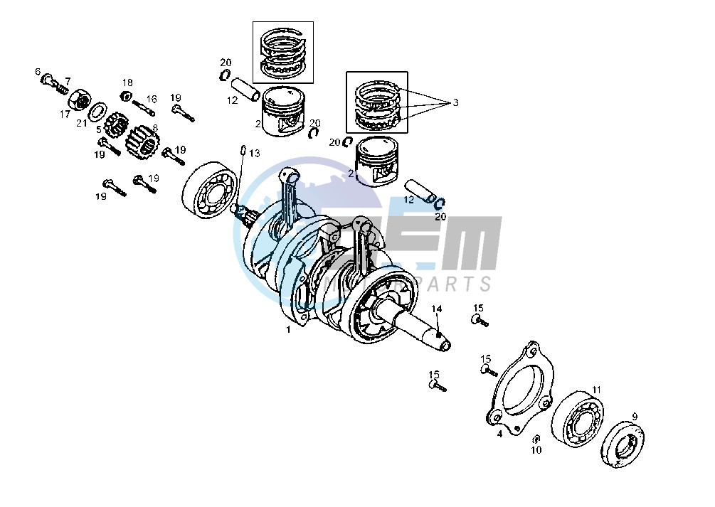 CRANKSHAFT, PISTON