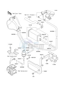 KL 650 A [KLR650] (A10-A14) [KLR650] drawing FUEL EVAPORATIVE SYSTEM