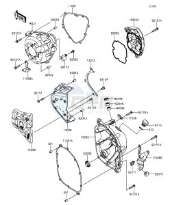 Z1000SX ZX1000LEF FR GB XX (EU ME A(FRICA) drawing Engine Cover(s)