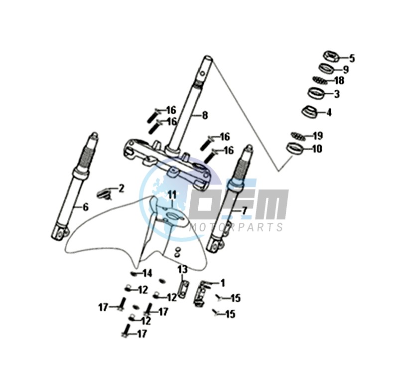 FRONT FORK / FRONT MUDGUARD / STEERING CROWN