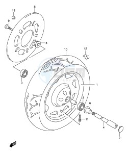 VL1500 (E2) drawing FRONT WHEEL (MODEL W X Y K1)