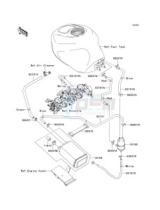 ZX 600 M [NINJA ZX-6RR] (M1) [NINJA ZX-6RR] drawing FUEL EVAPORATIVE SYSTEM-- CA- -