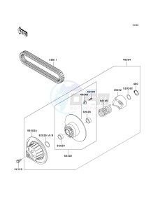 KAF 620 G [MULE 3000] (G6F-G8F) G8F drawing DRIVEN CONVERTER_DRIVE BELT