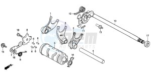 CB250 drawing GEARSHIFT DRUM