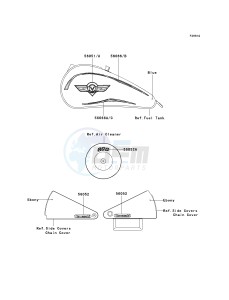 VN 800B [VULCAN 800 CLASSIC] (B6-B9) [VULCAN 800 CLASSIC] drawing DECALS-- BLUE- --- VN800-B9- -