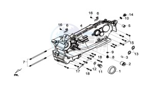 GTS 300i drawing CRANKCASE LEFT