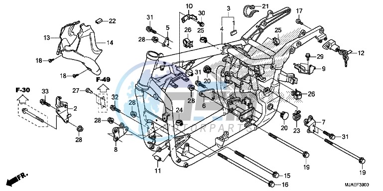 FRAME BODY (VT750CS/ C2B/ C2S/ C)