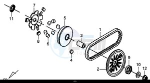 X'PRO 50 (45 Km/h) (AE05W9-EU) (E4) (L8-M1) drawing MOVABLE DRIVE FACE