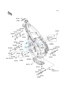 KX 250 T [KX250F] (7F) T7F drawing FRAME FITTINGS