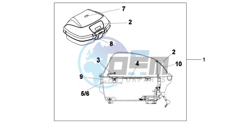 45L TOP BOX T TYPE FOP ONLY