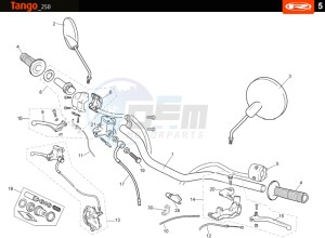 TANGO-250-GREY drawing HANDLEBAR - CONTROLS