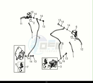 SYMPHONY 50 (XF05W1-EU) (E5) (M1) drawing CBS BRAKE SYSTEM ASSY