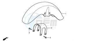 VT125C2 drawing FRONT FENDER