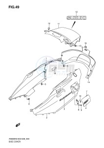 AN650 (E3-E28) Burgman drawing SIDE COVER (AN650K6 K7)