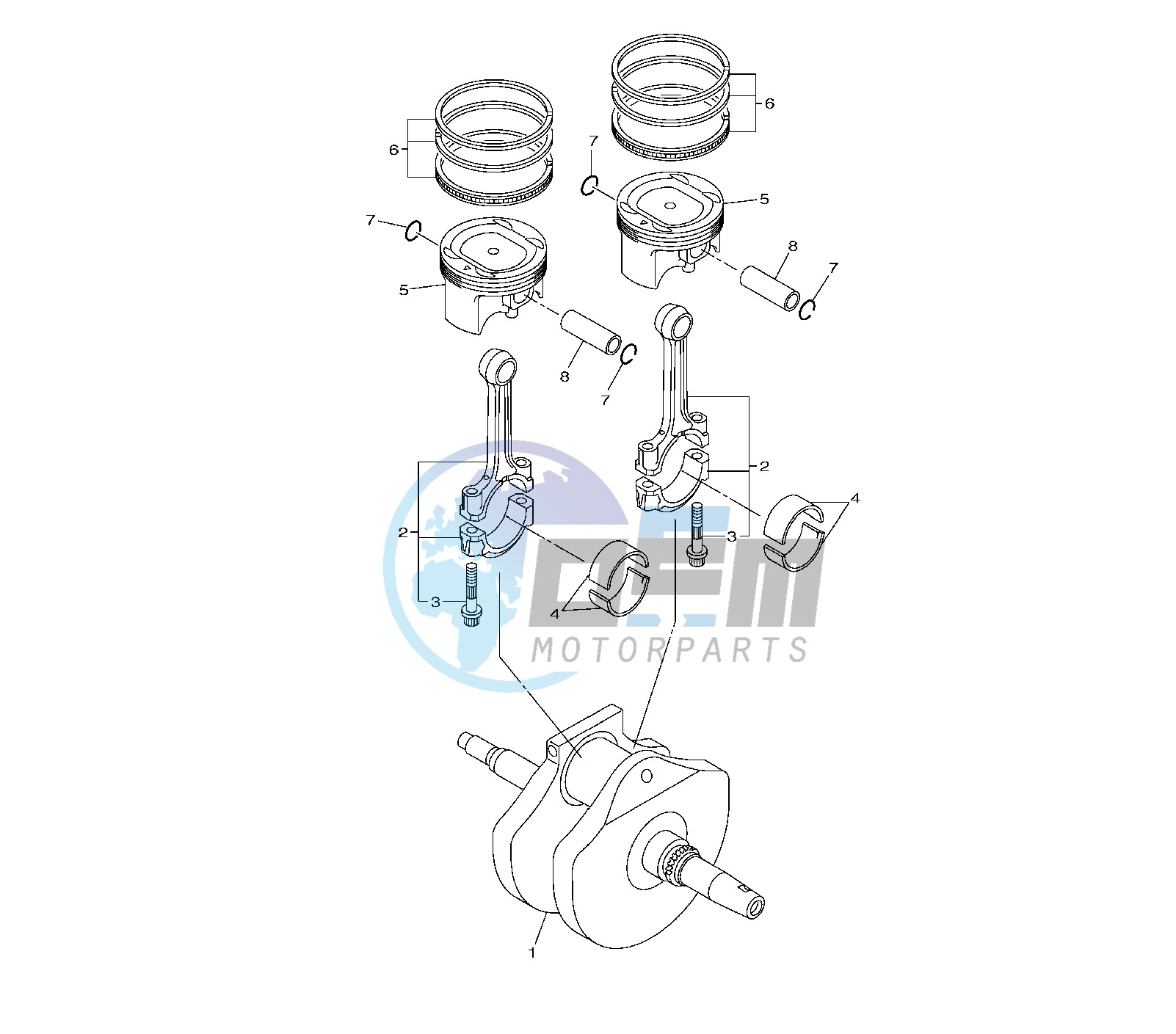 CRANKSHAFT AND PISTON