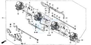 CB600F2 HORNET S drawing CARBURETOR (ASSY.) (1)