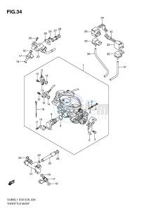 VL800 (E3-E28) VOLUSIA drawing THROTTLE BODY (VL800TL1 E28)