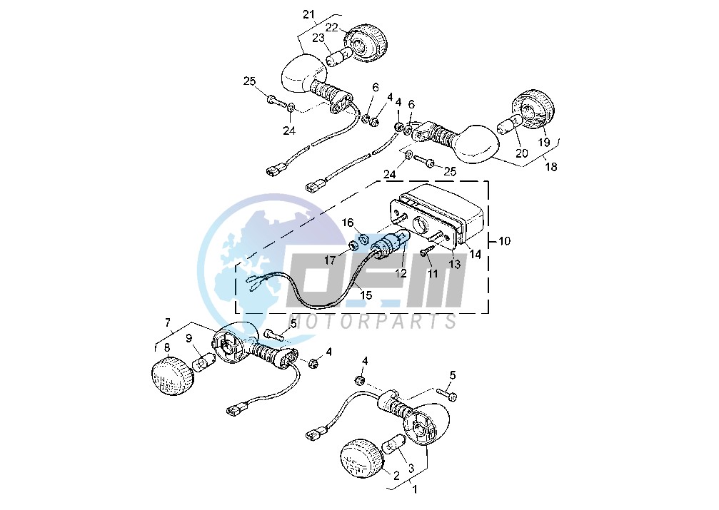 FLASHER LIGHT-LICENSE LIGHT EURO KIT