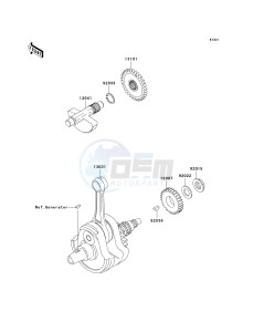 KLX 300 A [KLX300R] (A6F-A7A) A7F drawing CRANKSHAFT