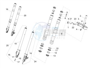 TUONO 125 4T E4 ABS (EMEA) drawing Front fork Ming Xing