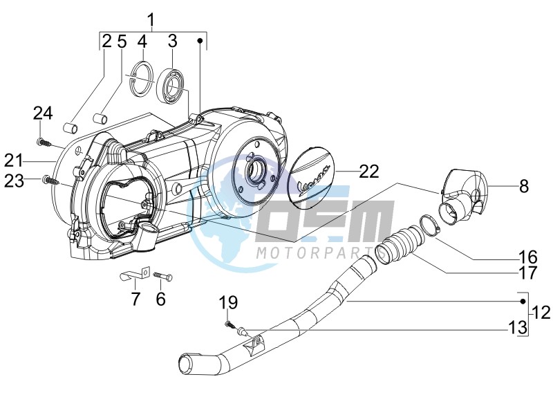 Crankcase cover and cooling