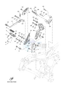 MTM690-U MTM-690-U XSR700 (B342 B342) drawing STAND & FOOTREST 2