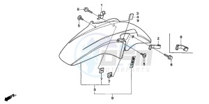 CB1300 CB1300SUPER FOUR drawing FRONT FENDER